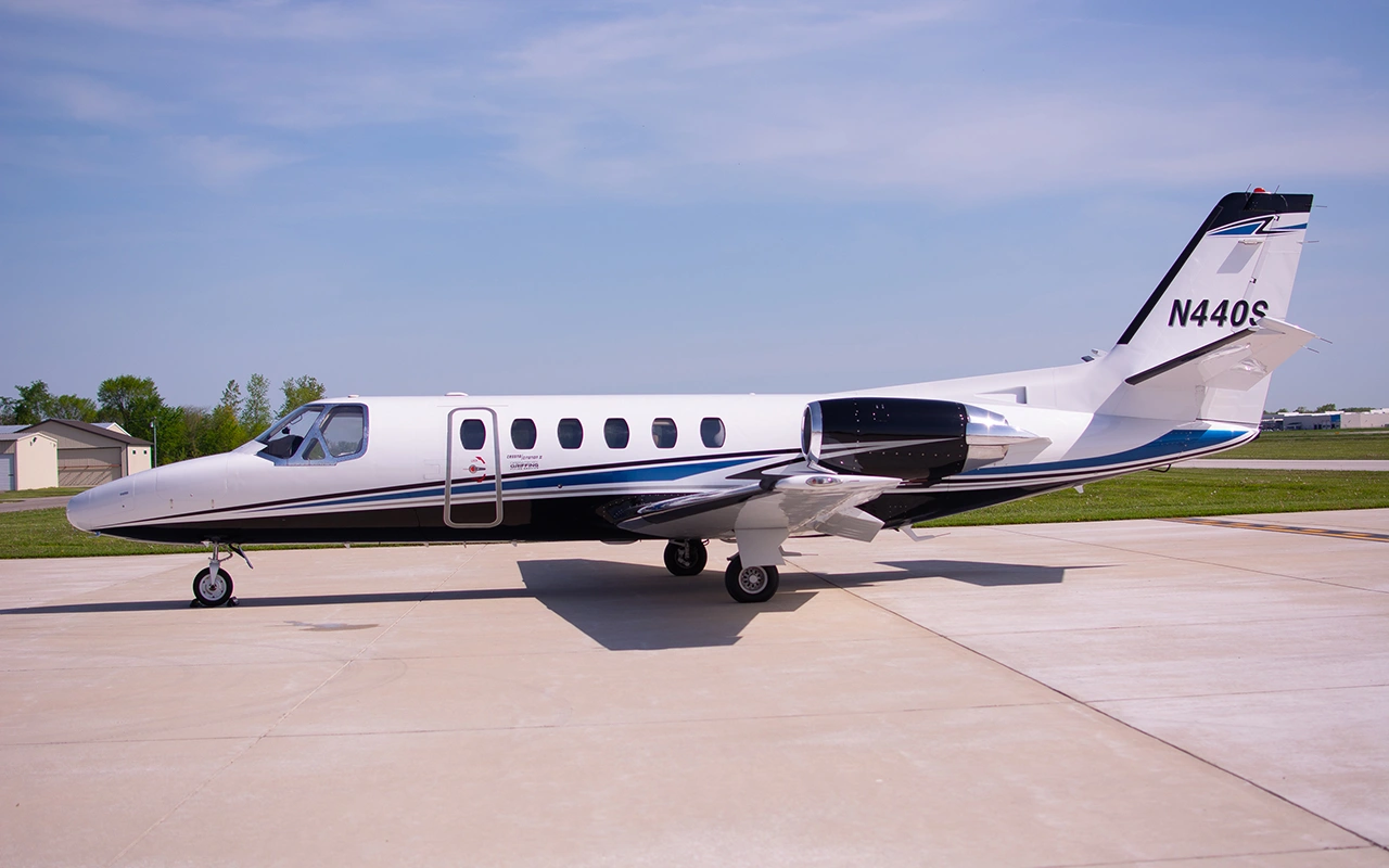 Citation II side view | Griffing Private Air Charter Jet/Plane Flying Service in Port Clinton Ohio 